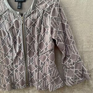 INC International Concepts Peplum Faux Leather Trim Jacket in the Size XS